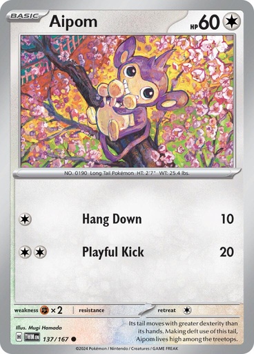 Aipom (Twilight Masquerade) - Reverse Holo